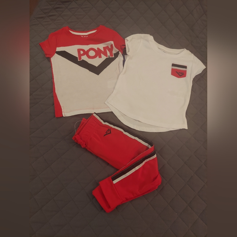 Pony Kids Red and White Outfit Set